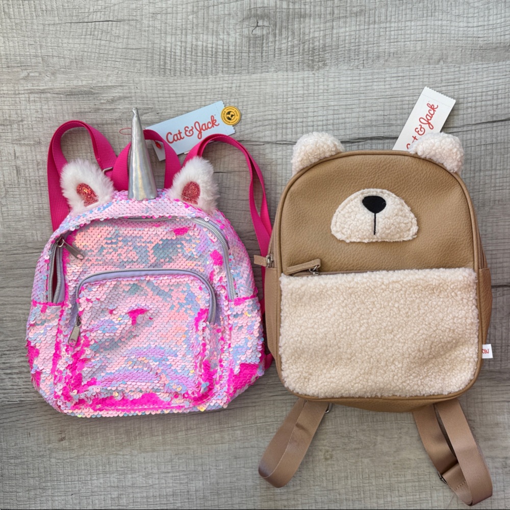 Cat & Jack Pink and Silver Unicorn Sequin Bag